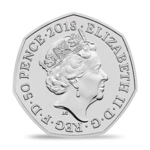 Image of obverse side of Mrs Tittlemouse coin featuring the fifth definitive portrait of Her Majesty Queen Elizabeth II