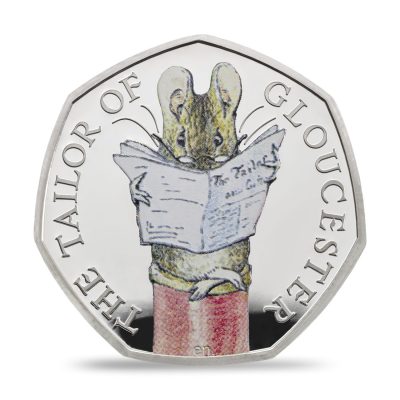 Image of Tailor of Gloucester 2018 UK 50p coin in colour printing