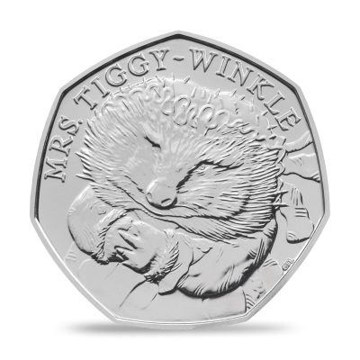 Image of Mrs. Tiggy Winkle 2016 50p coin in Brilliant Uncirculated finish