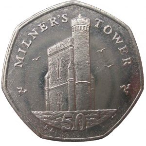 Image of Milner's Tower Isle of Man 2015 50p coin