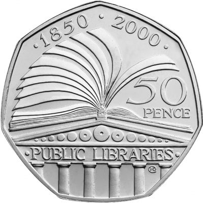 Image of Public Libraries 2000 UK 50p coin