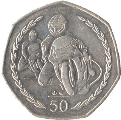 Image of TT Motorcycle Race 2007 Isle of Man 50p coin