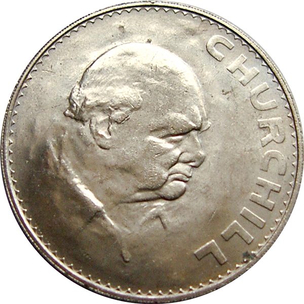 QEII vintage UK coin 1965 Great Britain Winston CHURCHILL Commemorative Crown 