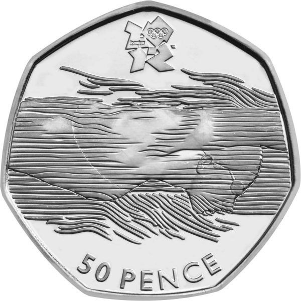Image of Swimming 2011 UK 50p coin